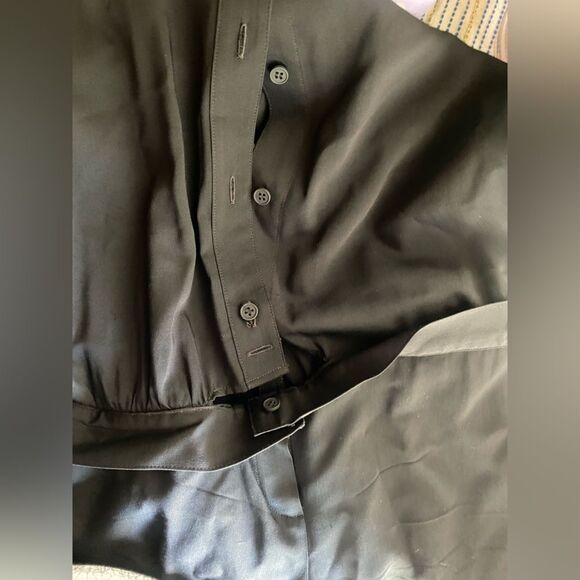Theory Yariby Jumpsuit Black Sleeveless Pants Collared Button Down Pockets Sz 2 - Picture 16 of 17